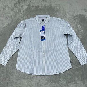 Gap Long Sleeve Oxford Shirt Blue/White Striped L Men’s a0033